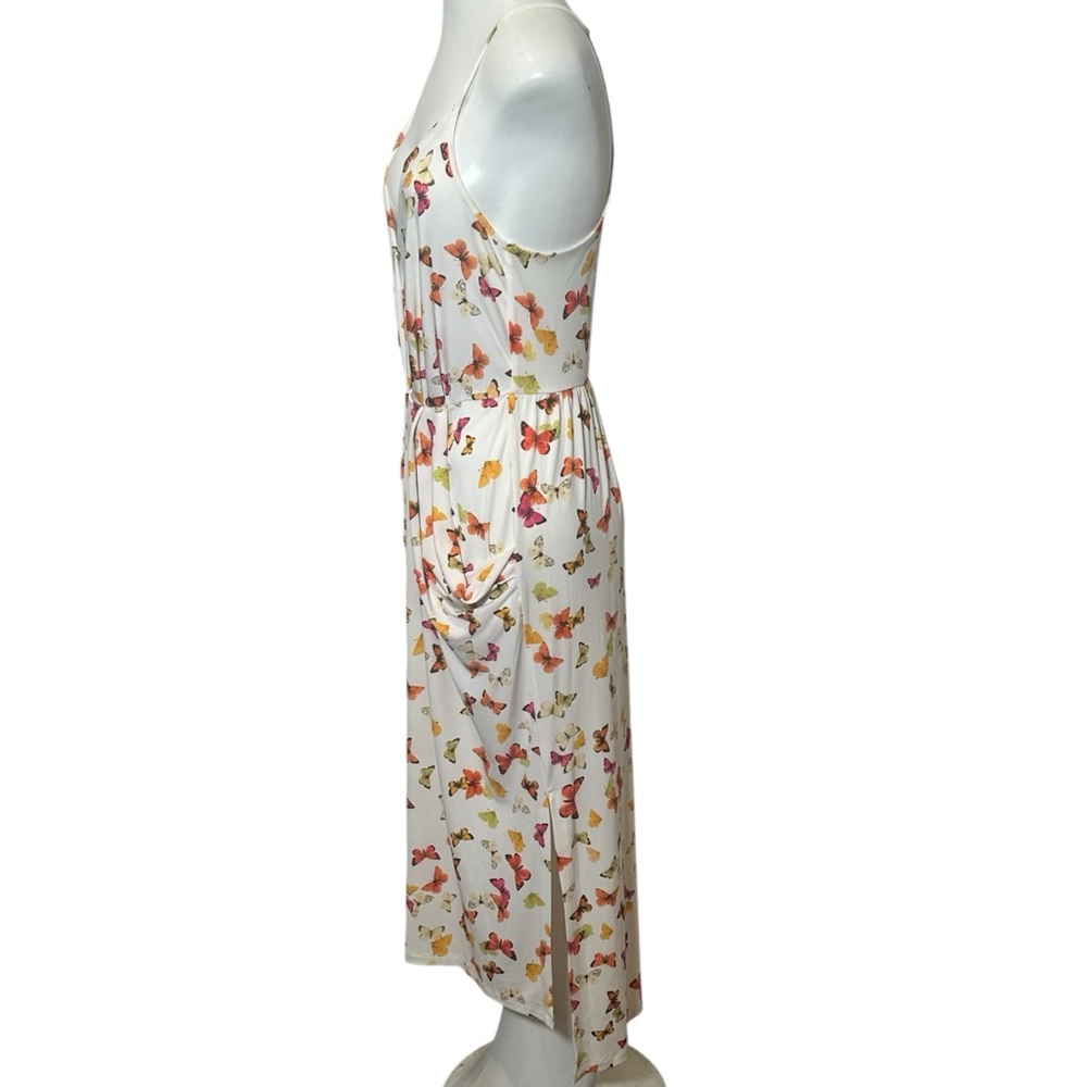 BCBG Generation Size S Midi Dress Butterfly Kiss Draped Pocket Spaghetti Strap - Picture 4 of 8